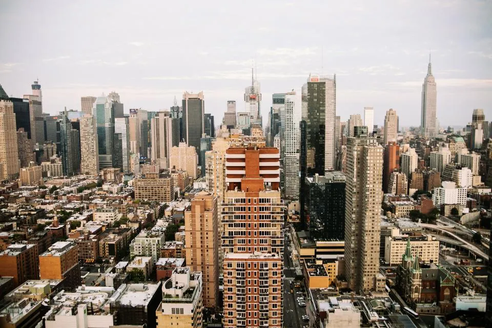 Dense city skyline of commercial towers