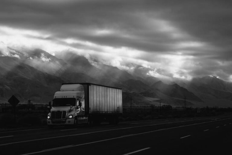 Freight truck on an open highway