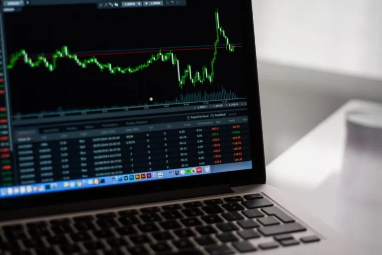 Financial and performance charts on a screen