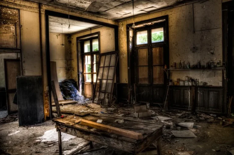 Stripped building interior awaiting restoration